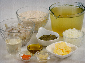 Ingredientes da Receita de Risoto ao pesto com camarão
