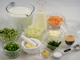 Ingredientes da Receita Okrochka (Sopa de verão)