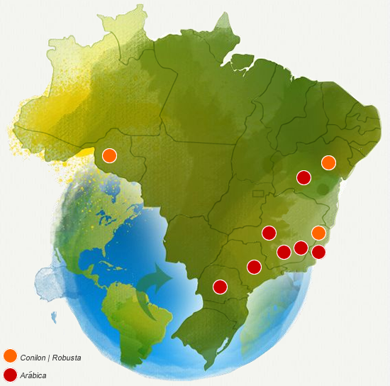 mapabrasilMexido1   As principais regiões produtoras de café do Brasil