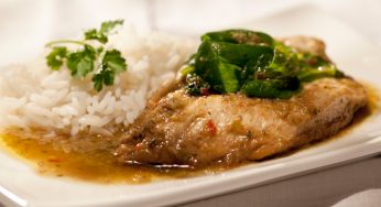 Frango com erva cidreira e café
