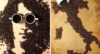Artista utiliza grãos de café para formar desenhos