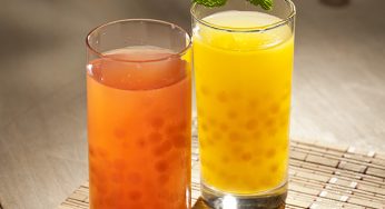 Bubble Tea: Pobá, chá de hortelã e suco