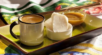 Espresso Cerrado Mineiro com queijo de cabra e doce de leite