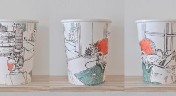 O cotidiano japonês desenhado em um copo de café