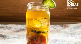 Chá de hortelã com pepino e caju