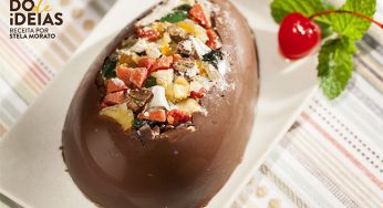 Ovo caseiro de Páscoa com frutas e cappuccino 3 Corações